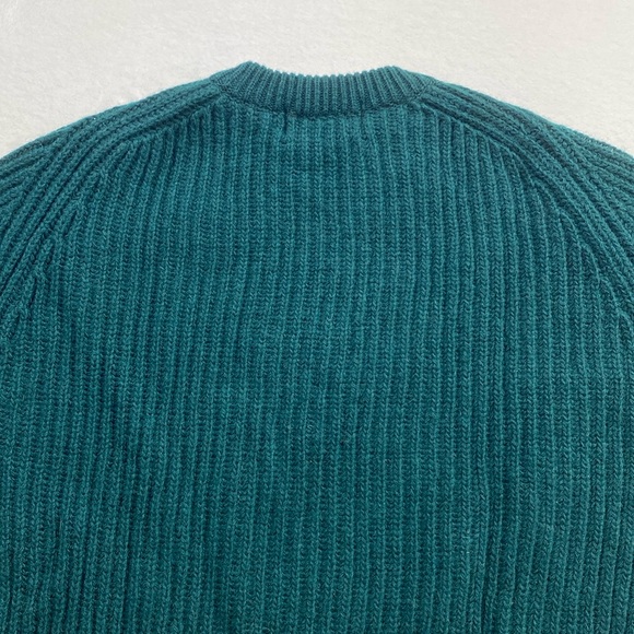 Brenire Vintage Hand Framed Pure New Wool Knit Plaid Full Zip Sweater Jacket - Picture 7 of 14